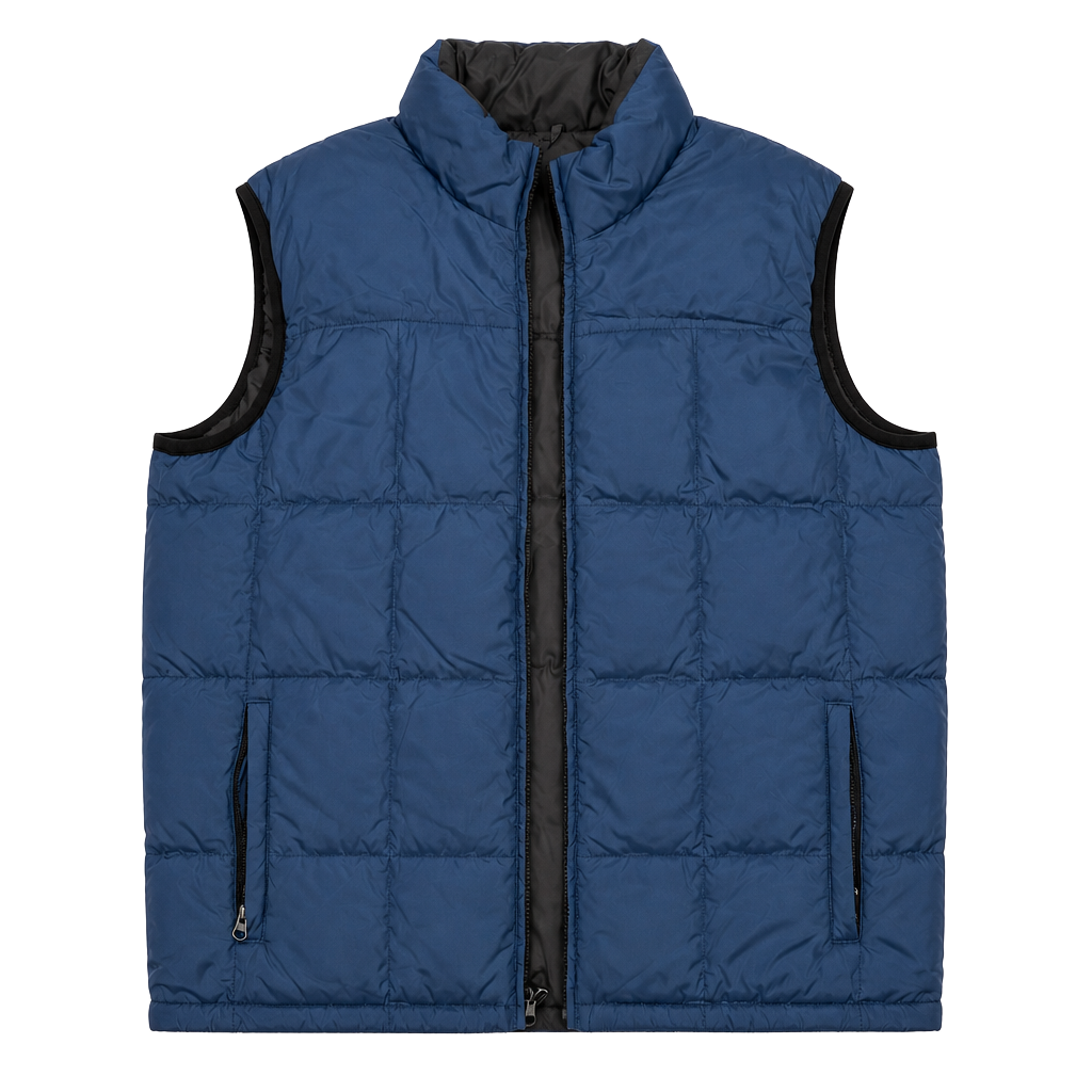 Eddie Bauer Down Vest Size L Tall Blue Goose Down Puffer 1