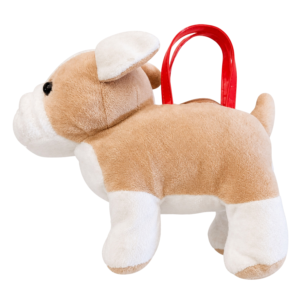 Gymboree Bulldog Plush Dog Purse Bag One Size Brown White 1