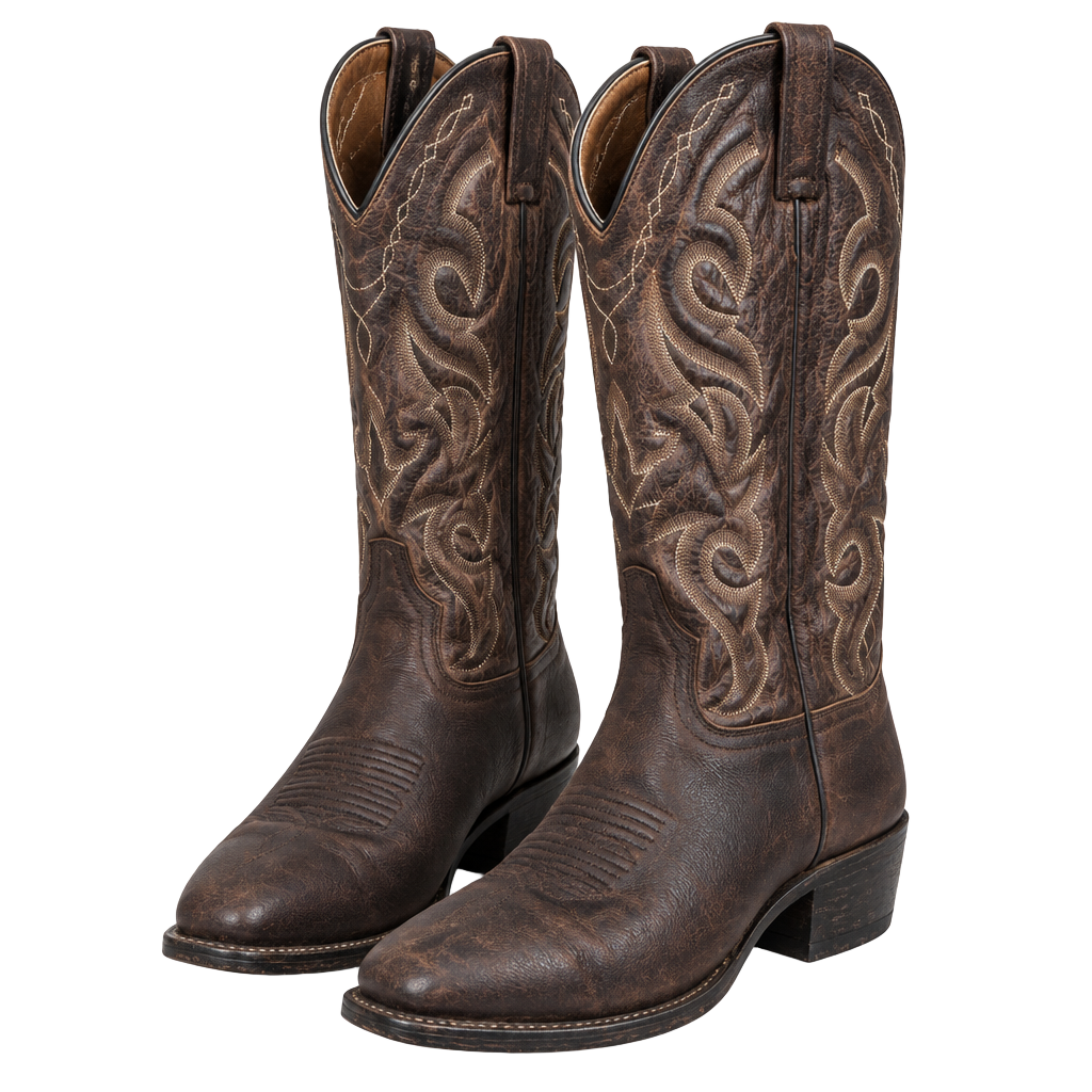 Dan Post Leather Cowboy Boots Brown Western 1