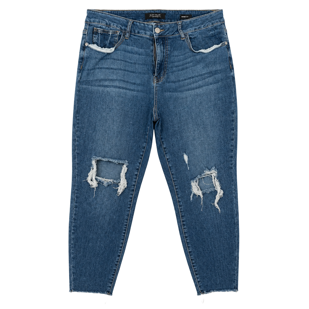 Judy Blue JB8877 Skinny Fit Jeans Size 18W Distressed Ankle 1