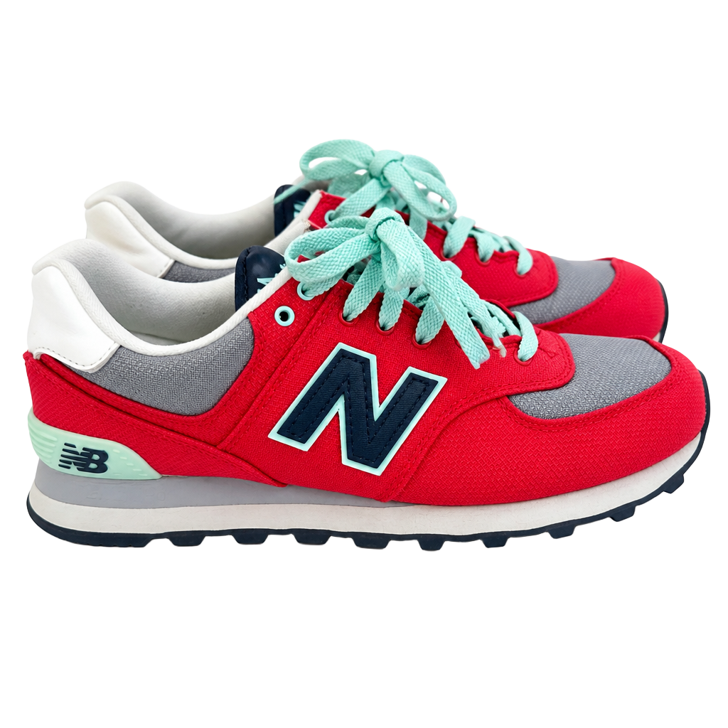 New Balance 574 Size 9 Red Light Blue Sneakers 1