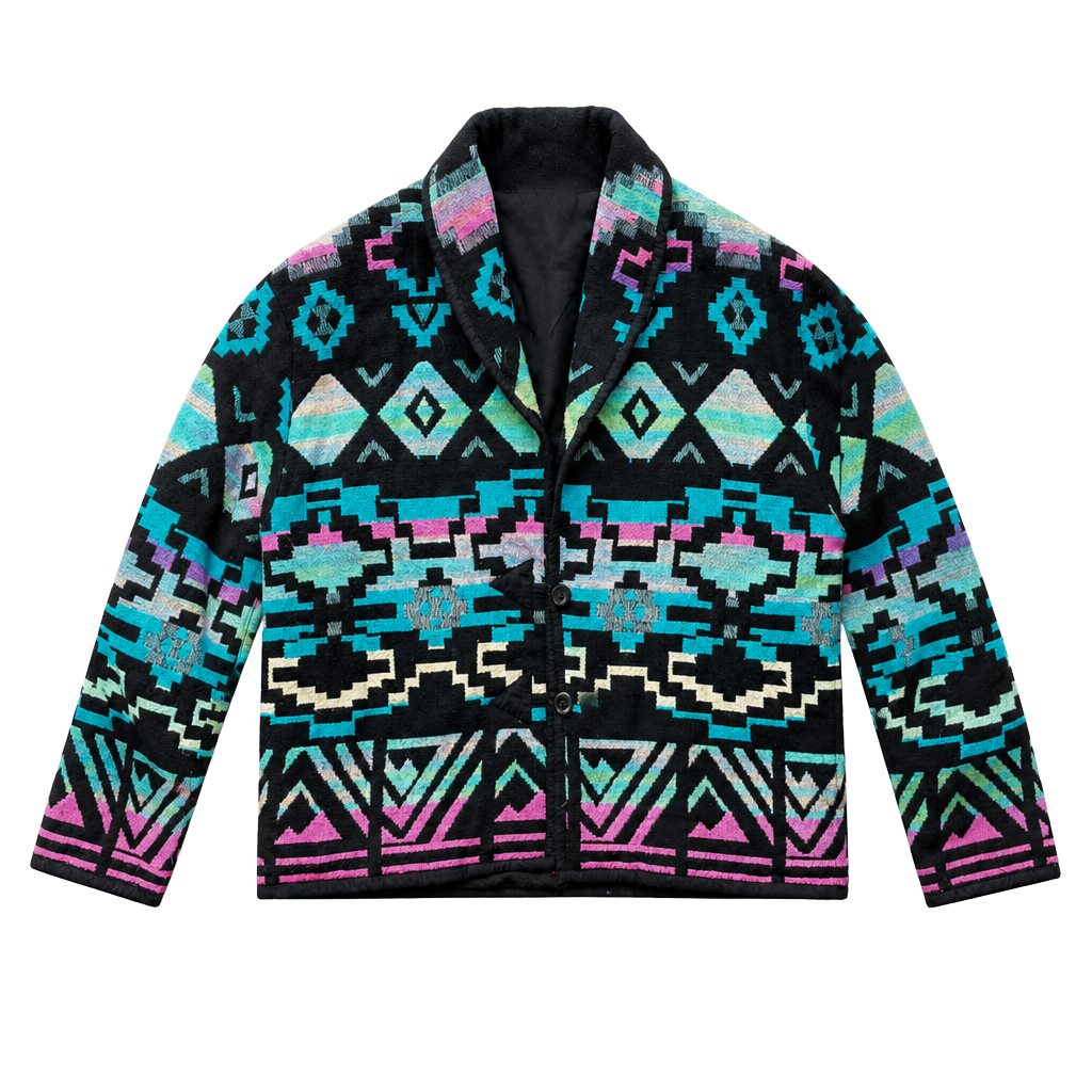 Silver Stream Vintage Southwestern Aztec Patterned Woven Cotton Jacket 1