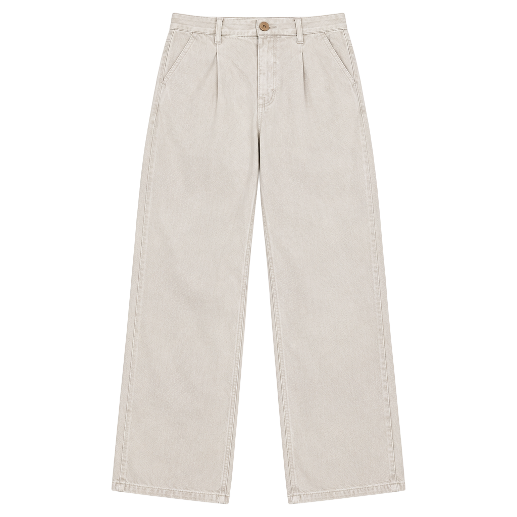 Free People Women’s Cream Skater Wide Leg Pleated Pants Size 10 1