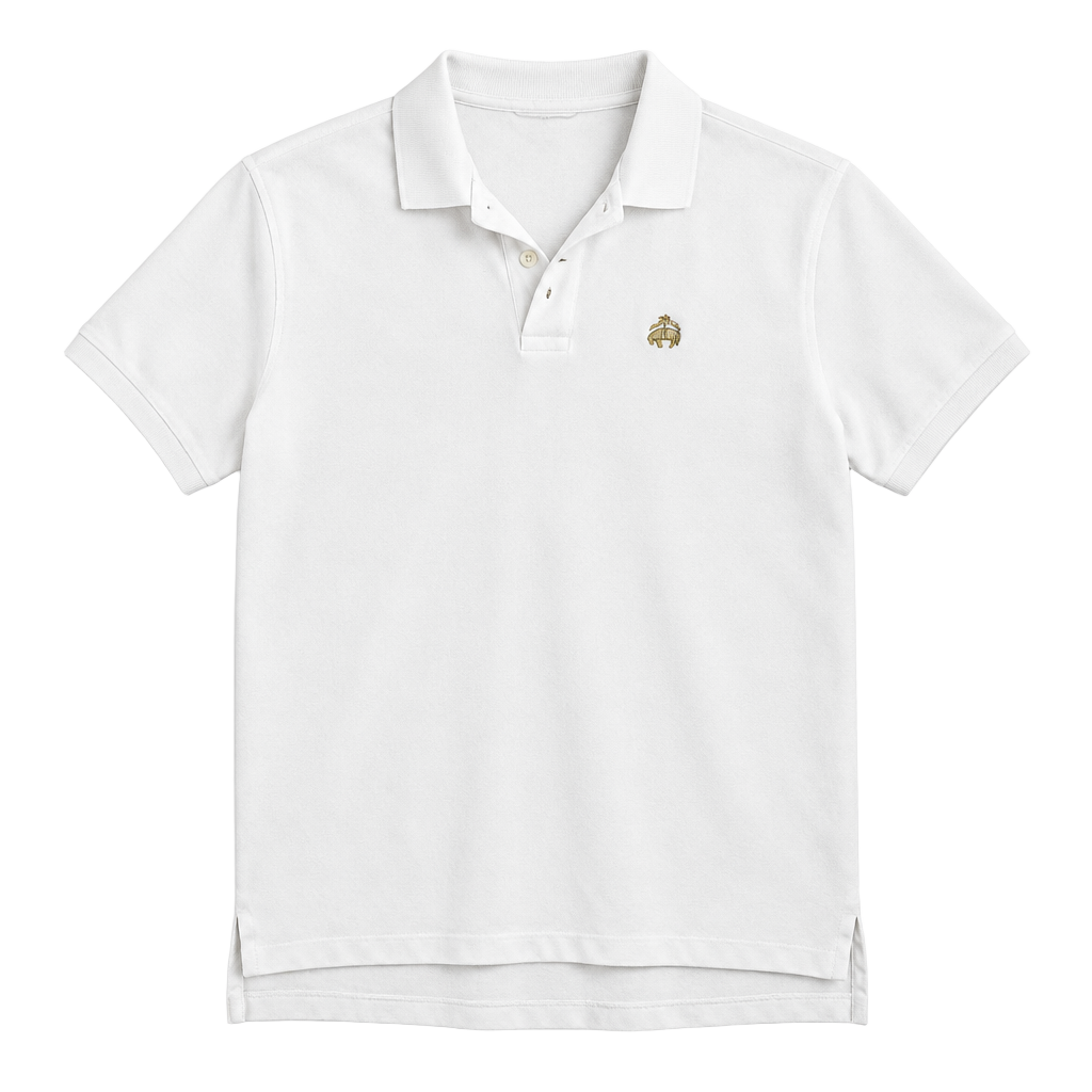 Brooks Brothers White Pique Polo Shirt with Golden Fleece Logo 1
