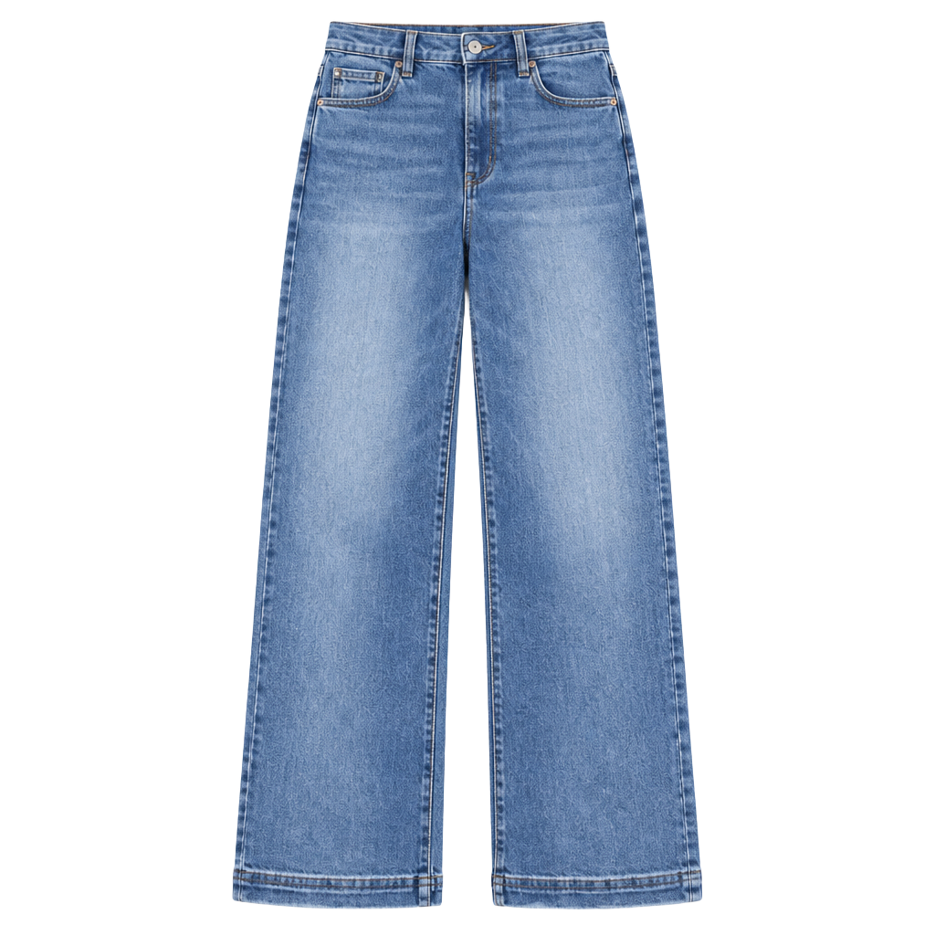 Altar'd State High Waist Wide Leg Jeans Size 31 Blue Mica Denim Crop 1
