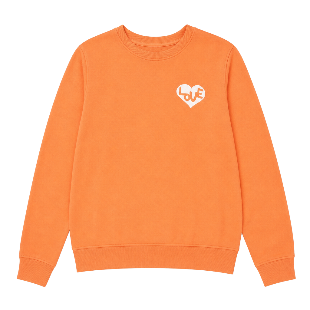 Spiritual Gangster Heart Forever Crew Sweatshirt Orange Size XS 1