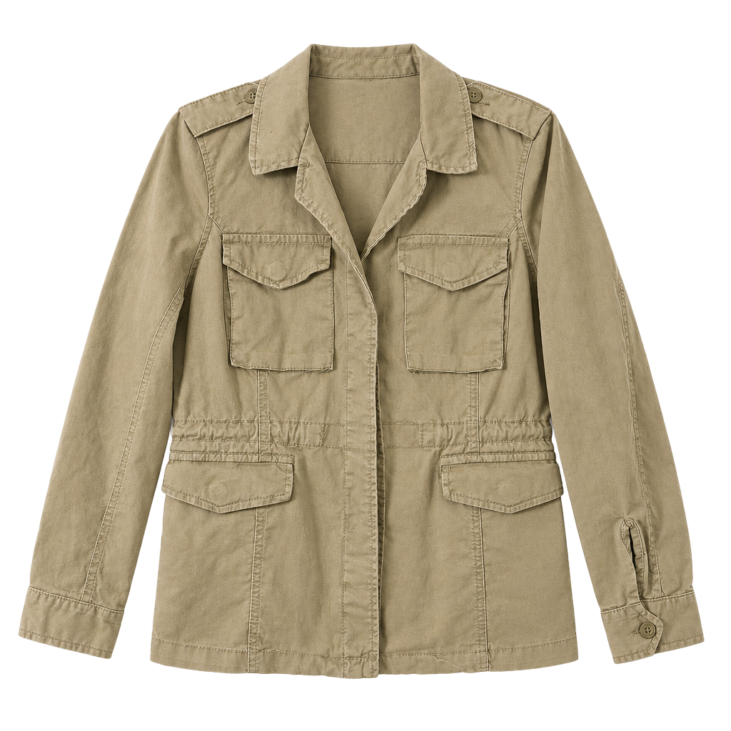 Nine West Vintage America Begonia Jacket Size M Khaki Utility Cargo 1