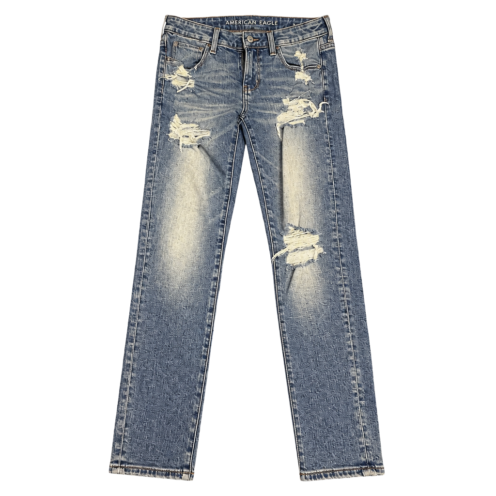 American Eagle Super Stretch Jegging Size 4 Regular Distressed Denim 1