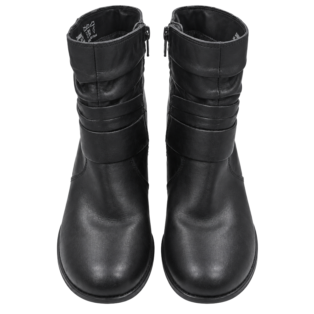 Hotter Danville Boots Size 7.5 Black Leather Ankle Buckle 1