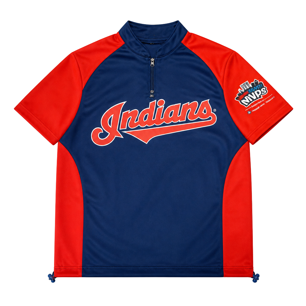 Cleveland Indians Tribe Town MVPs Youth Quarter Zip Performance Shirt 1