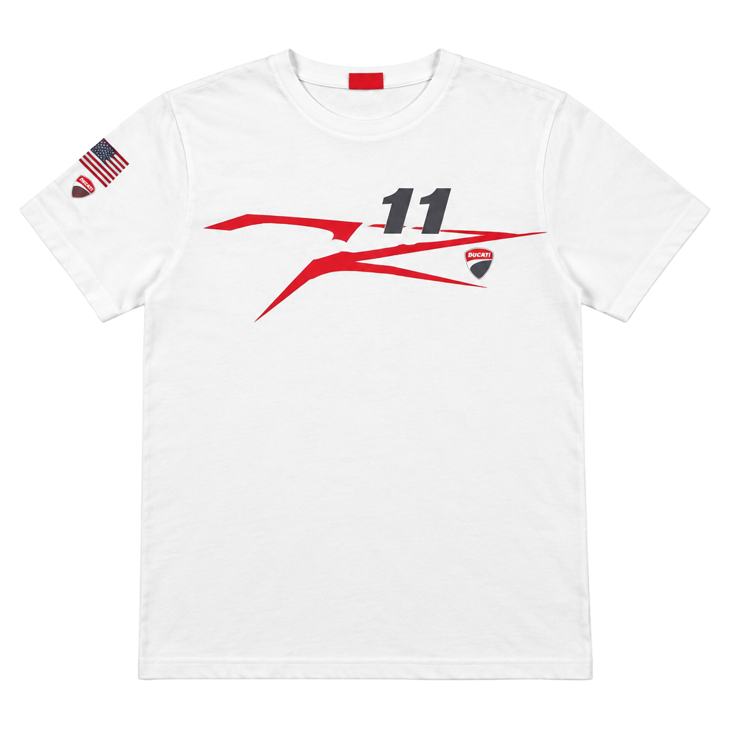 No Sz tag Ducati Corse 11 Racing Graphic T-Shirt White 1