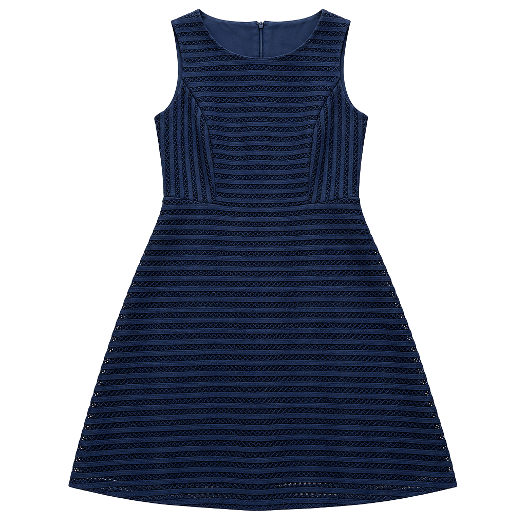 Sz 6 The Limited Women's Black Sleeveless Textured Striped Sheath Dress 1