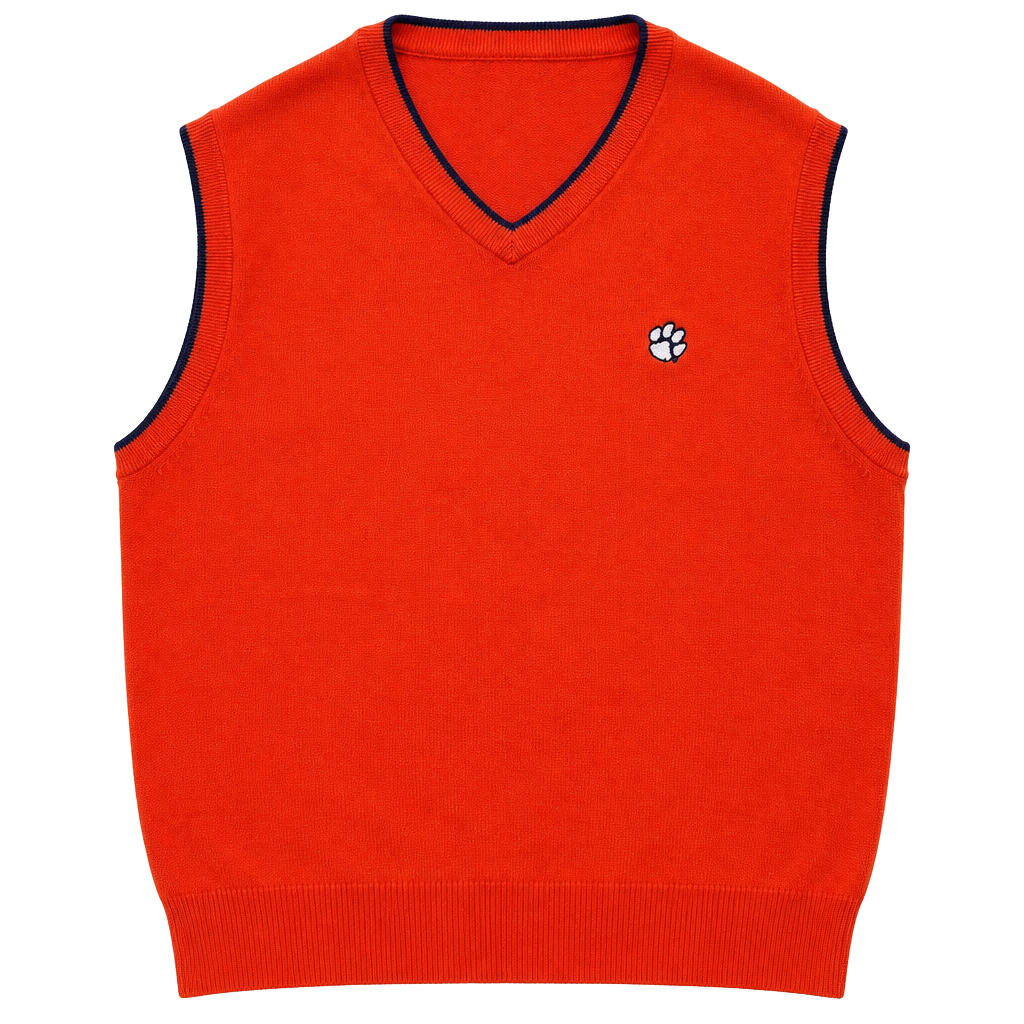 Crabbe Sportswear Clemson Tigers Orange Knit Sweater Vest, Size M 1
