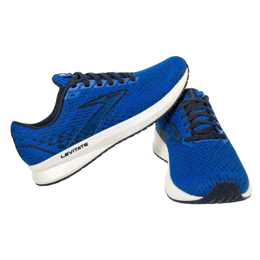 Brooks Levitate 5 Men's Blue India Ink/White Lace Up Knit Low Top D 1