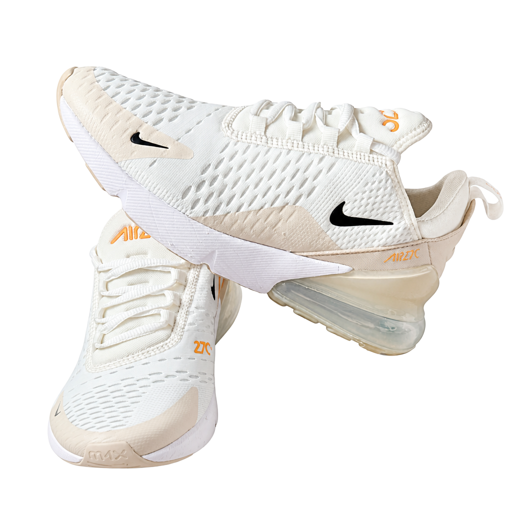 Nike Air Max 270 Size 8.5 White Desert Sand Sneakers 1
