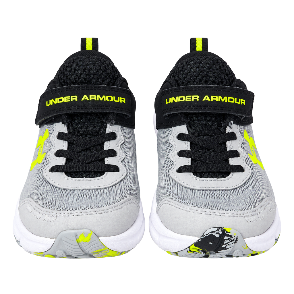 Under Armour Assert 10 AC Kids Running Shoes Gray Neon Green Hook Loop 1