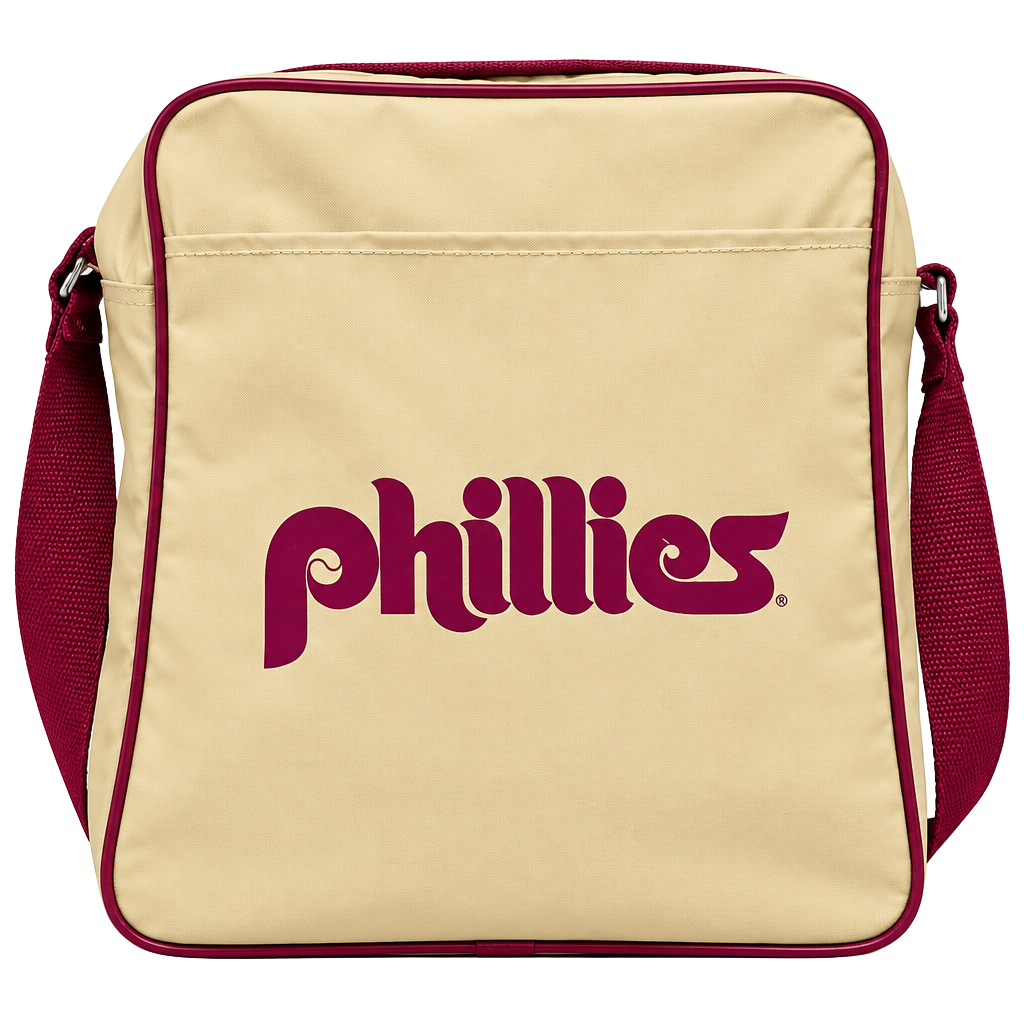 Atlantic Philadelphia Phillies Vintage Shoulder Bag Tan Maroon 1