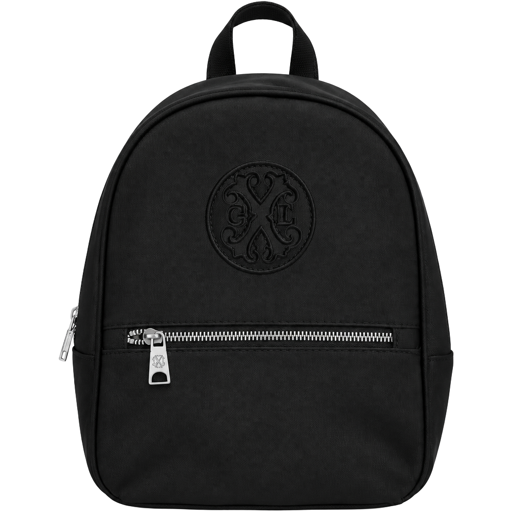 CXL by Christian Lacroix Women’s Black Logo Backpack, Zip, Silver Hardware 1