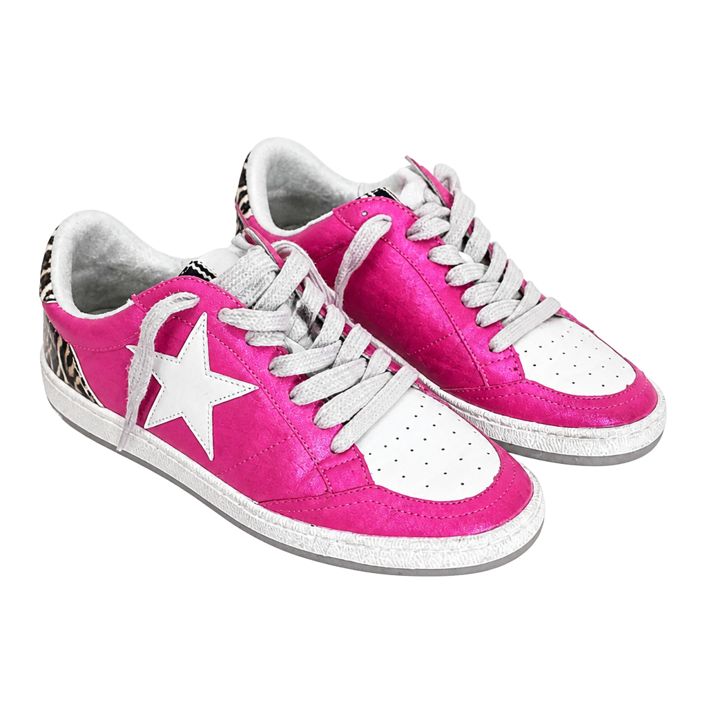 SHUSHOP Paulina Hot Pink Zebra Sneakers Size 8.5 1