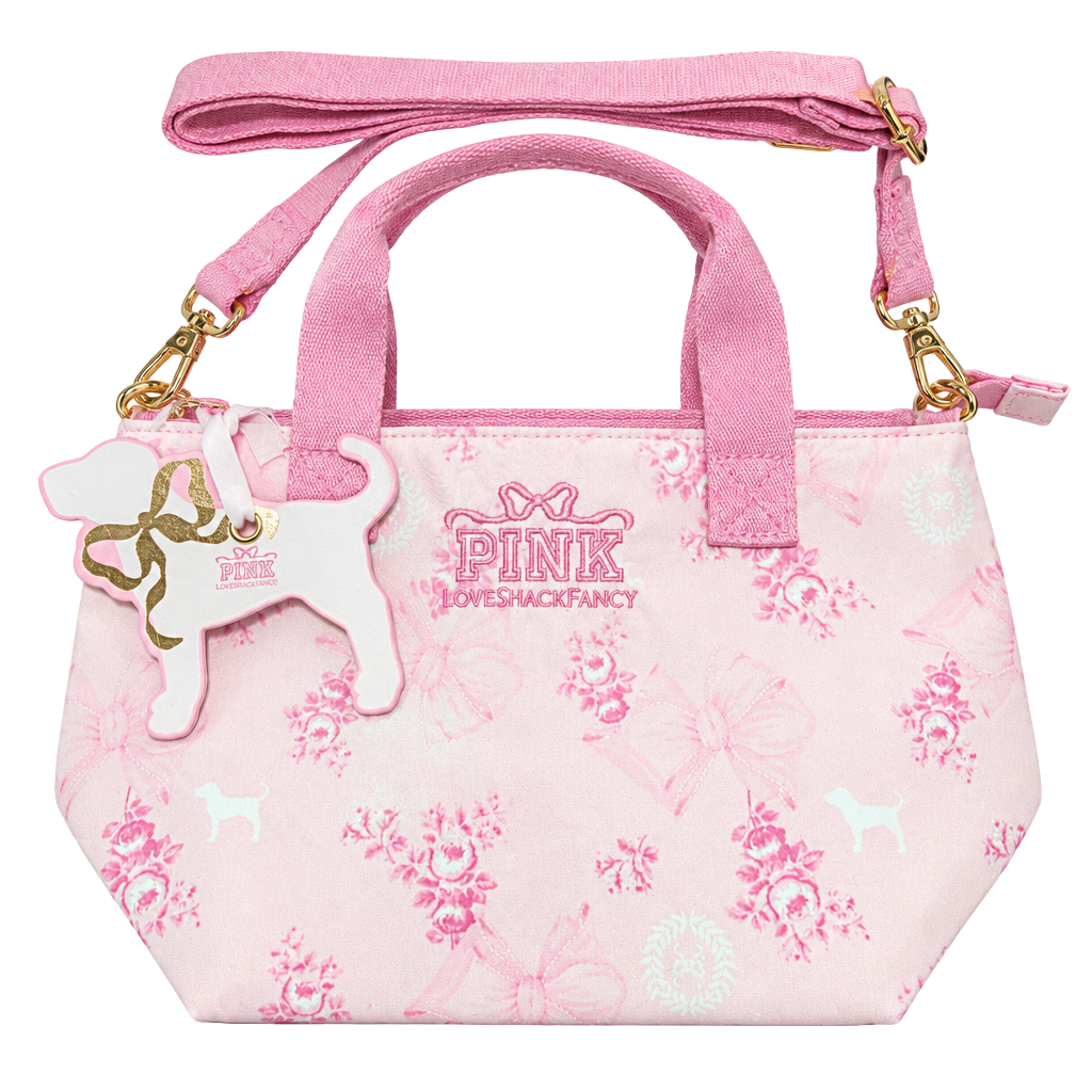 PINK x LoveShackFancy Beaux Icons Mini Tote Crossbody NWT Floral Pink 1