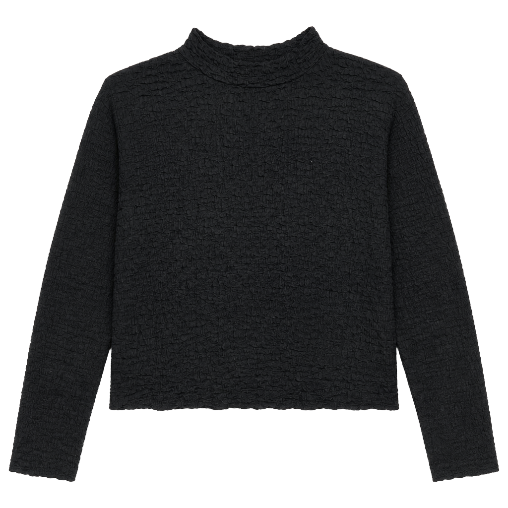 a new day Black Textured Mock Neck Long Sleeve Top Size L 1