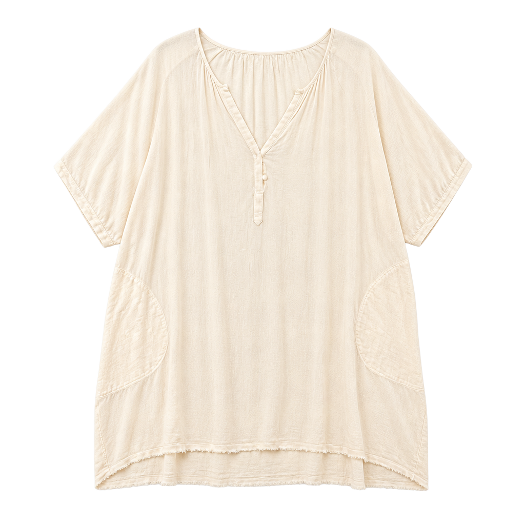 ATM Anthony Thomas Melillo Textured Gauze Henley Dress in Peach 1