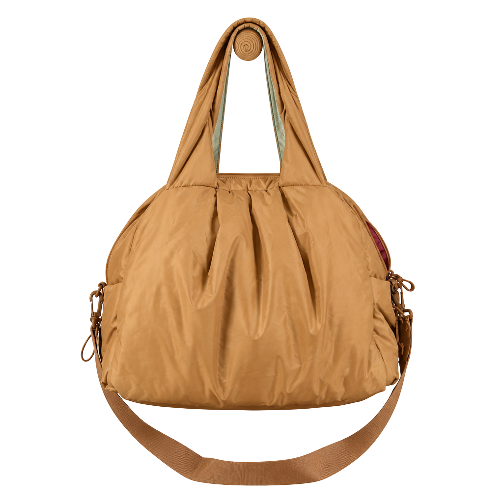 Caraa Large Cloud Tote Bag in Tan Vegan Nylon 1