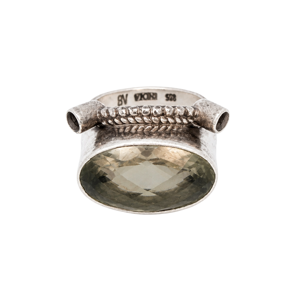 Nicky Butler Signed Prasiolite and Amethyst 925 Sterling Silver Cocktail Ring 1