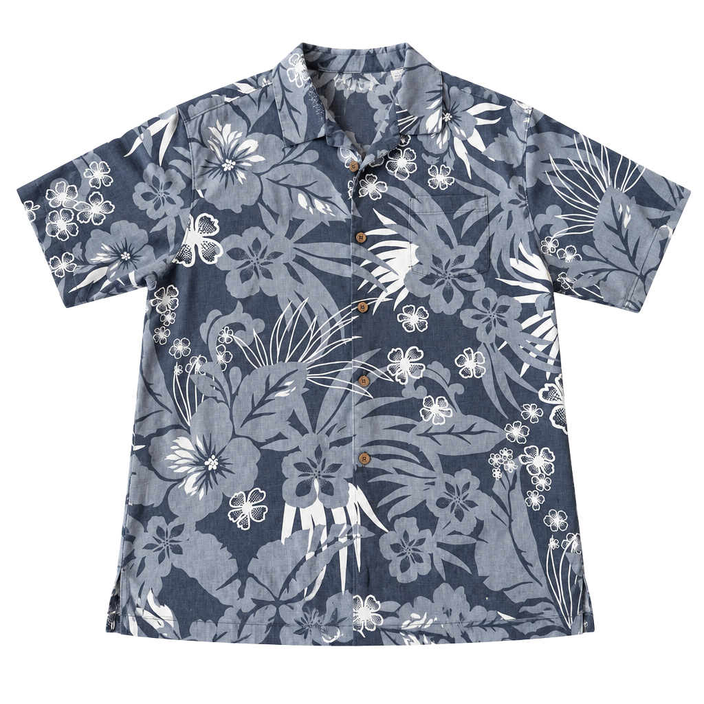 Tommy Bahama Silk Hawaiian Shirt XL Gray Floral Button Up 1