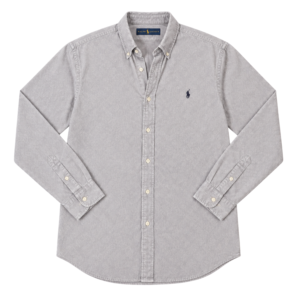 Ralph Lauren Classic Fit Button-Down Shirt Size XXL Grey Long Sleeve 1