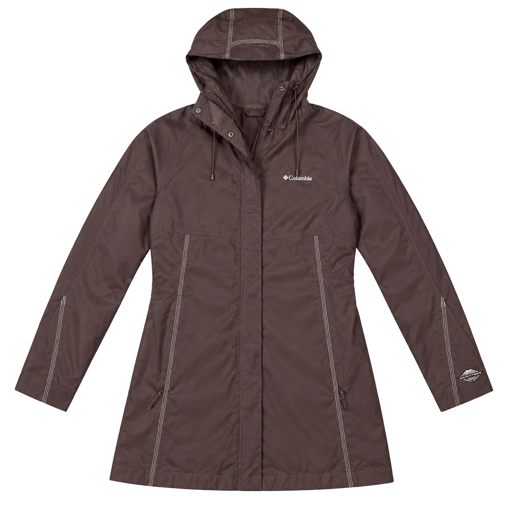 Columbia Rain Jacket Size L Brown Omni-Tech Waterproof Hooded 1