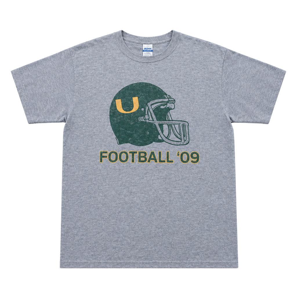 Jerzees University of Miami Football 09 Double Sided Graphic T-Shirt Size Mens L 1