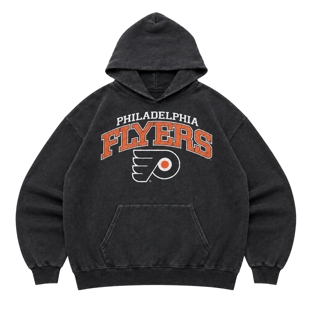 Lee Sport Philadelphia Flyers Size L Vintage Black Hoodie Sweatshirt 1