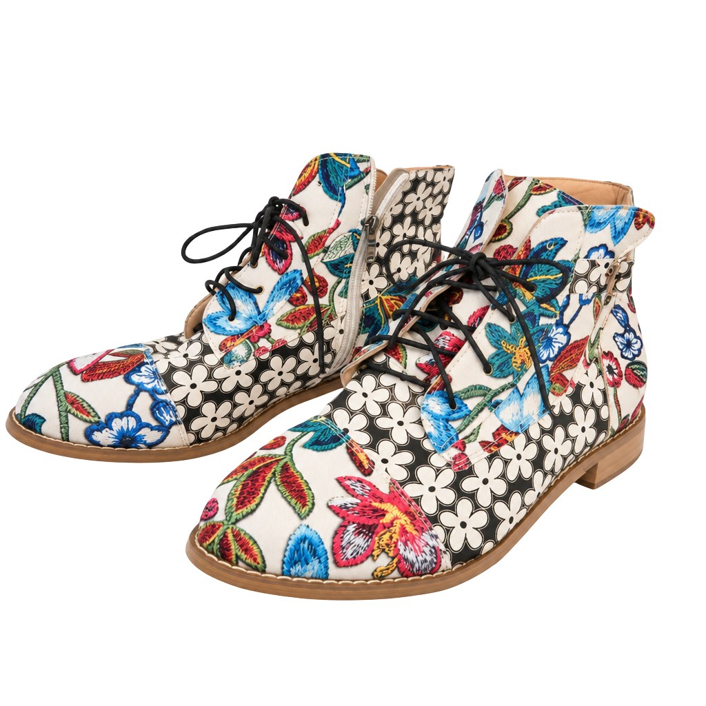 Kansas Dalia Potent Floral Lace-Up Ankle Boots EU 42 / US 11 1