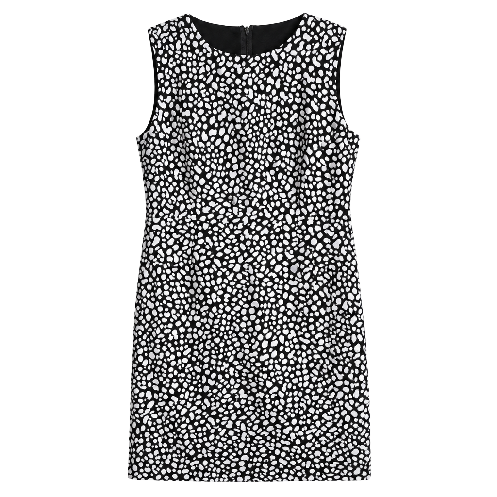 Ann Taylor Black & White Abstract Print Sleeveless Sheath Dress Size 6 1
