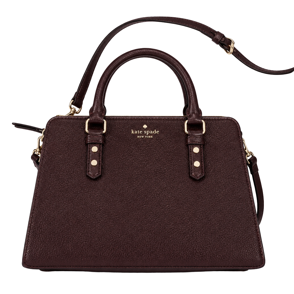 Kate Spade Mulberry Street Lise Satchel Burgundy Pebbled Leather Crossbody 1