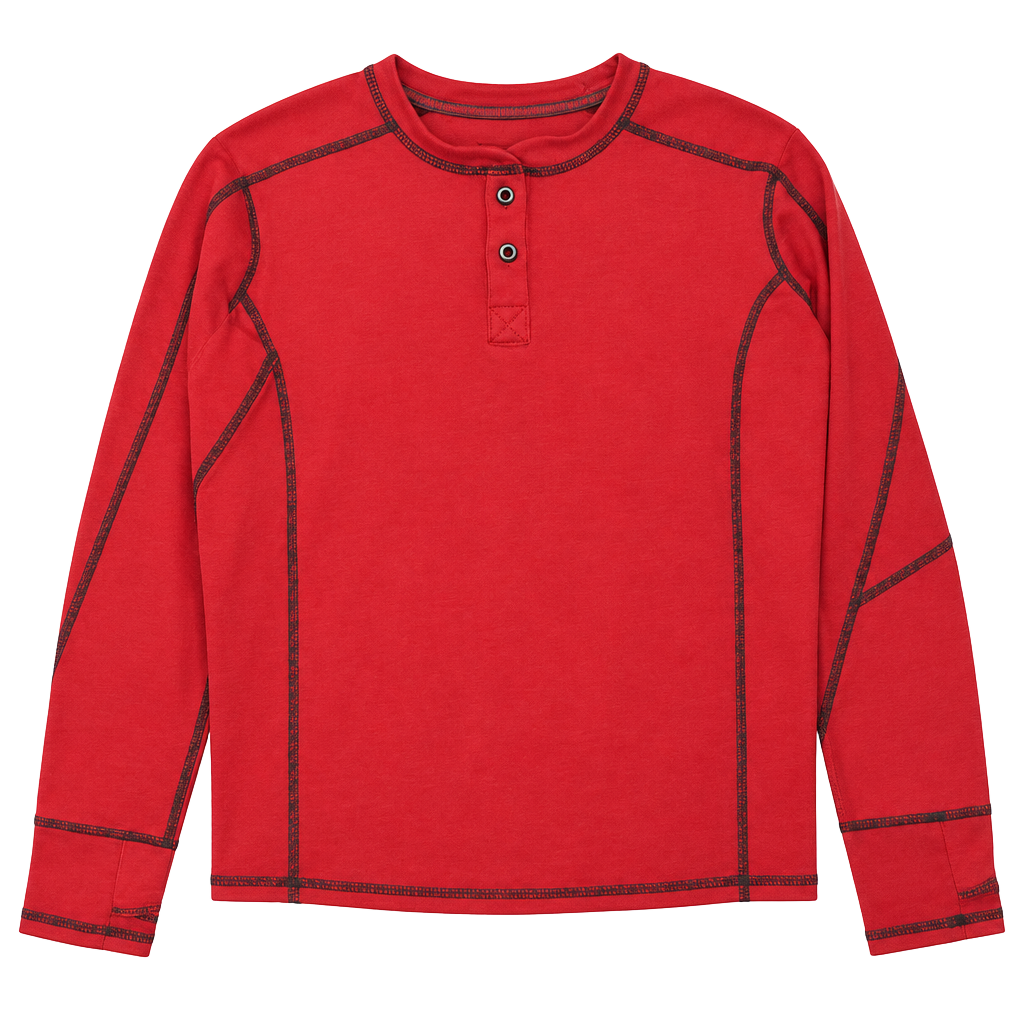 L.L. Bean Vibrant Red Waffle Knit Top 1