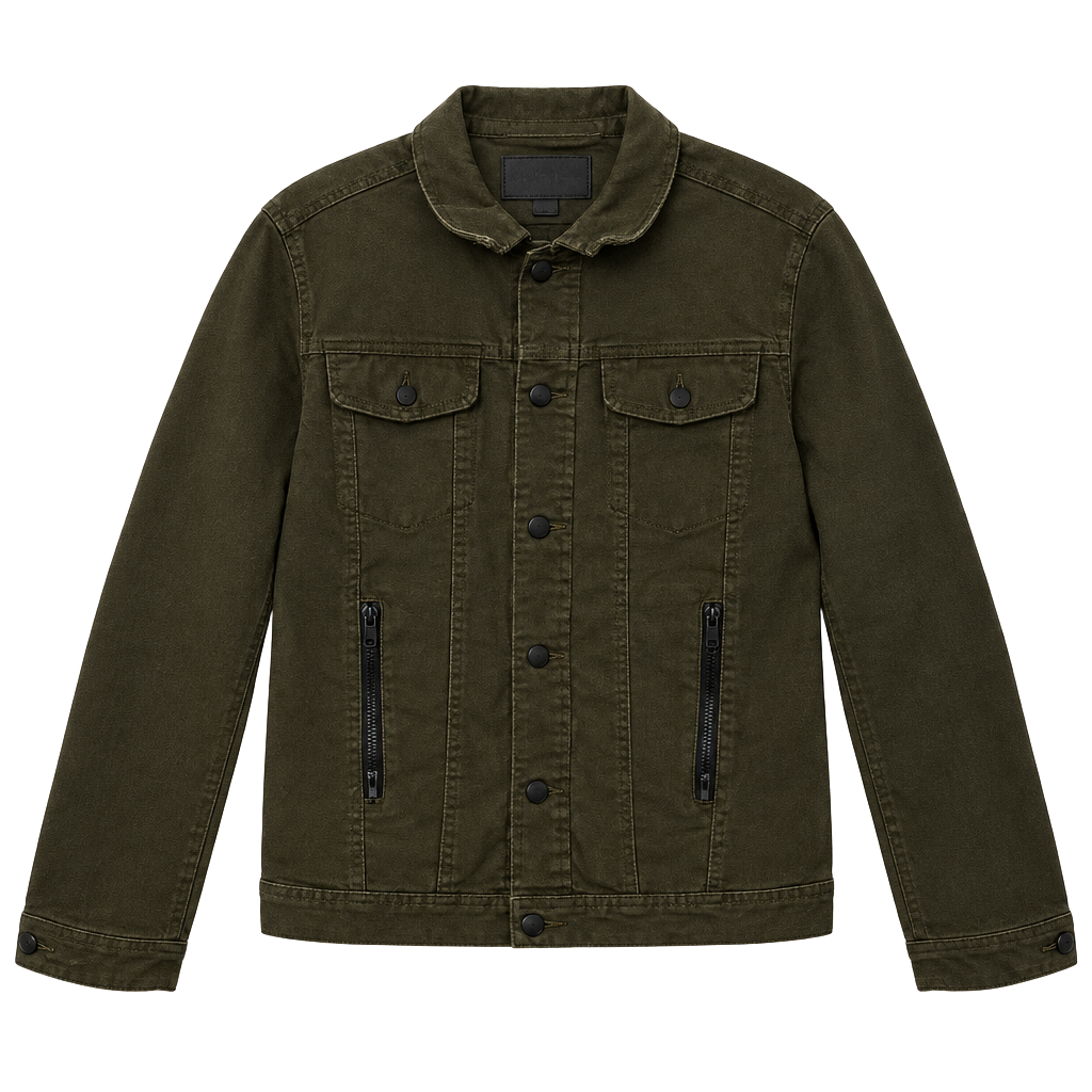 Triumph Over Tragedy Women’s Olive Green Utility Trucker Jacket Size Small 1