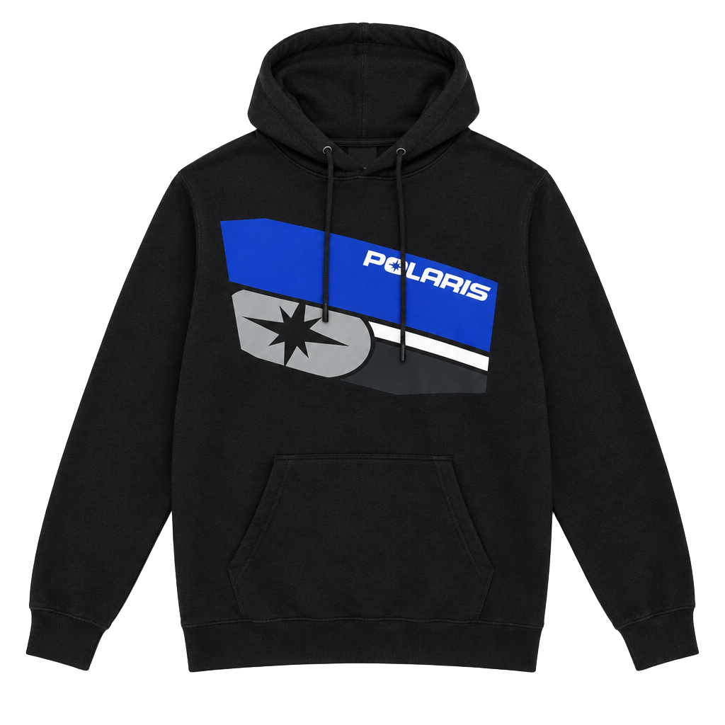 Pure Polaris Hoodie Size L Black Blue Graphic Pullover Sweatshirt 1