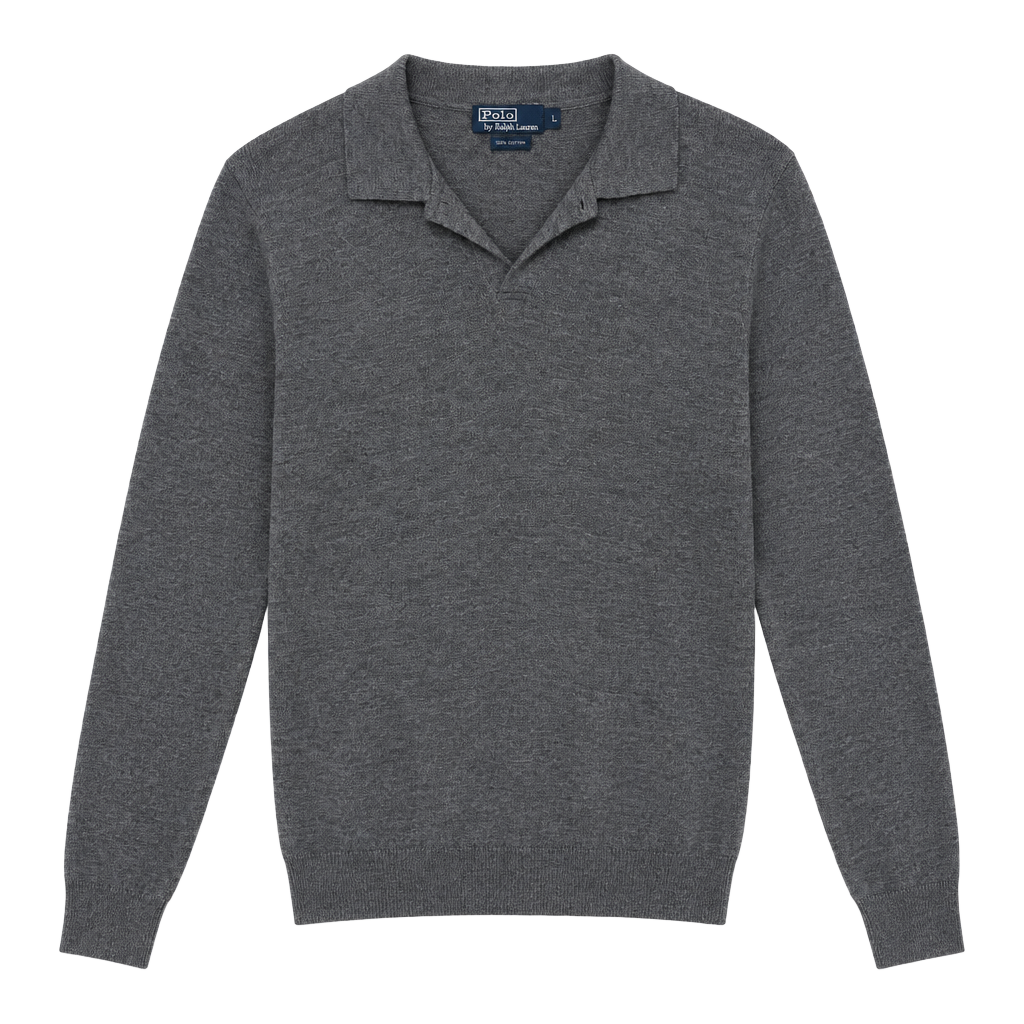 Polo By Ralph Lauren Sweater Polo Size L Gray Wool Cashmere Silk 1