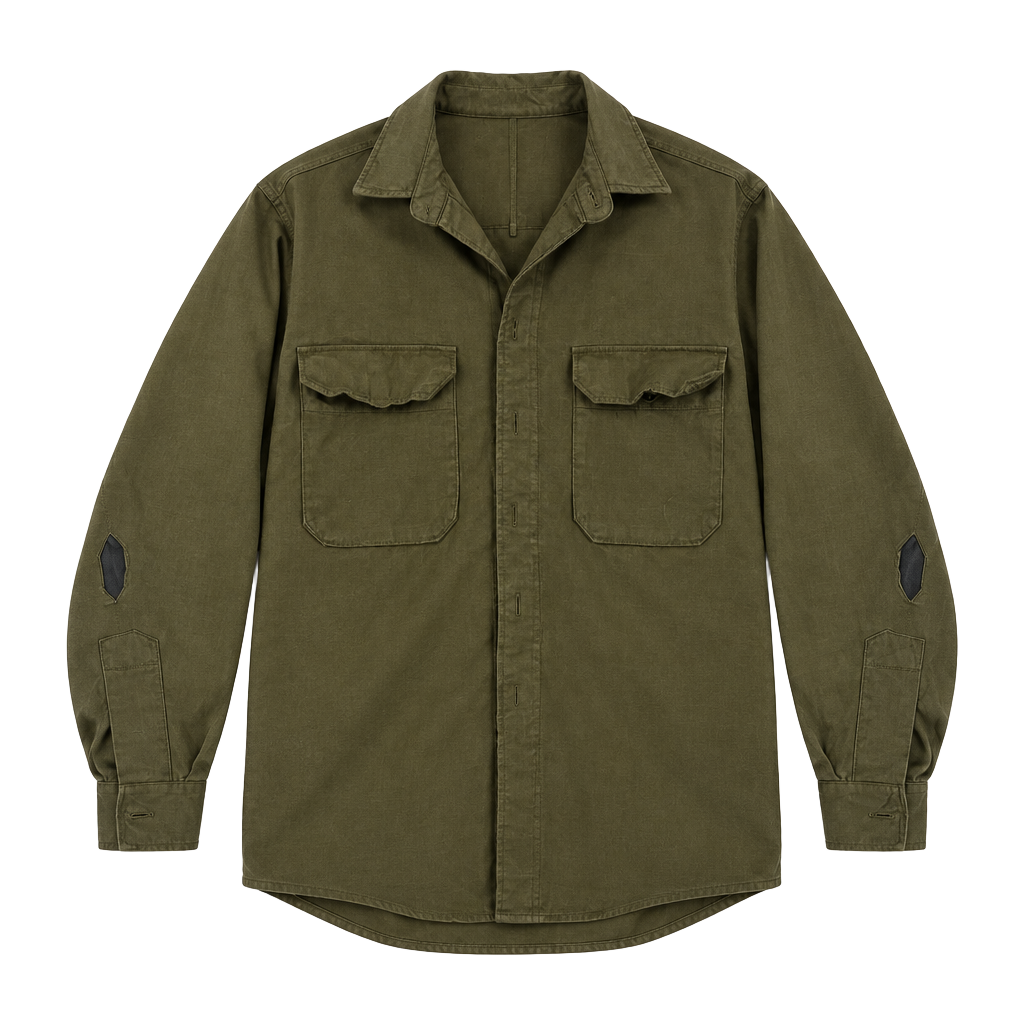 US Military Vintage Wool Fatigue Shirt Size 14.5 - 32 Olive Drab 1