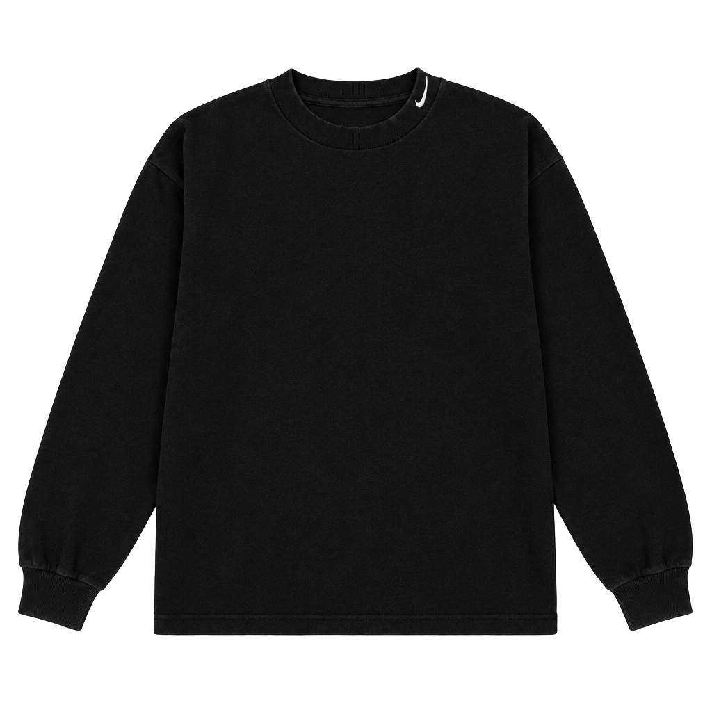 Nike Mock Neck Long Sleeve Size L Black Embroidered Swoosh 1