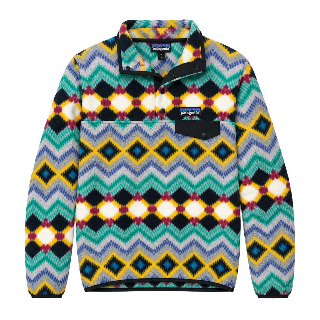 VINTAGE PATAGONIA SYNCHILLA SNAP T AZTEC NAVAJO FLEECE PULLOVER XL, 1