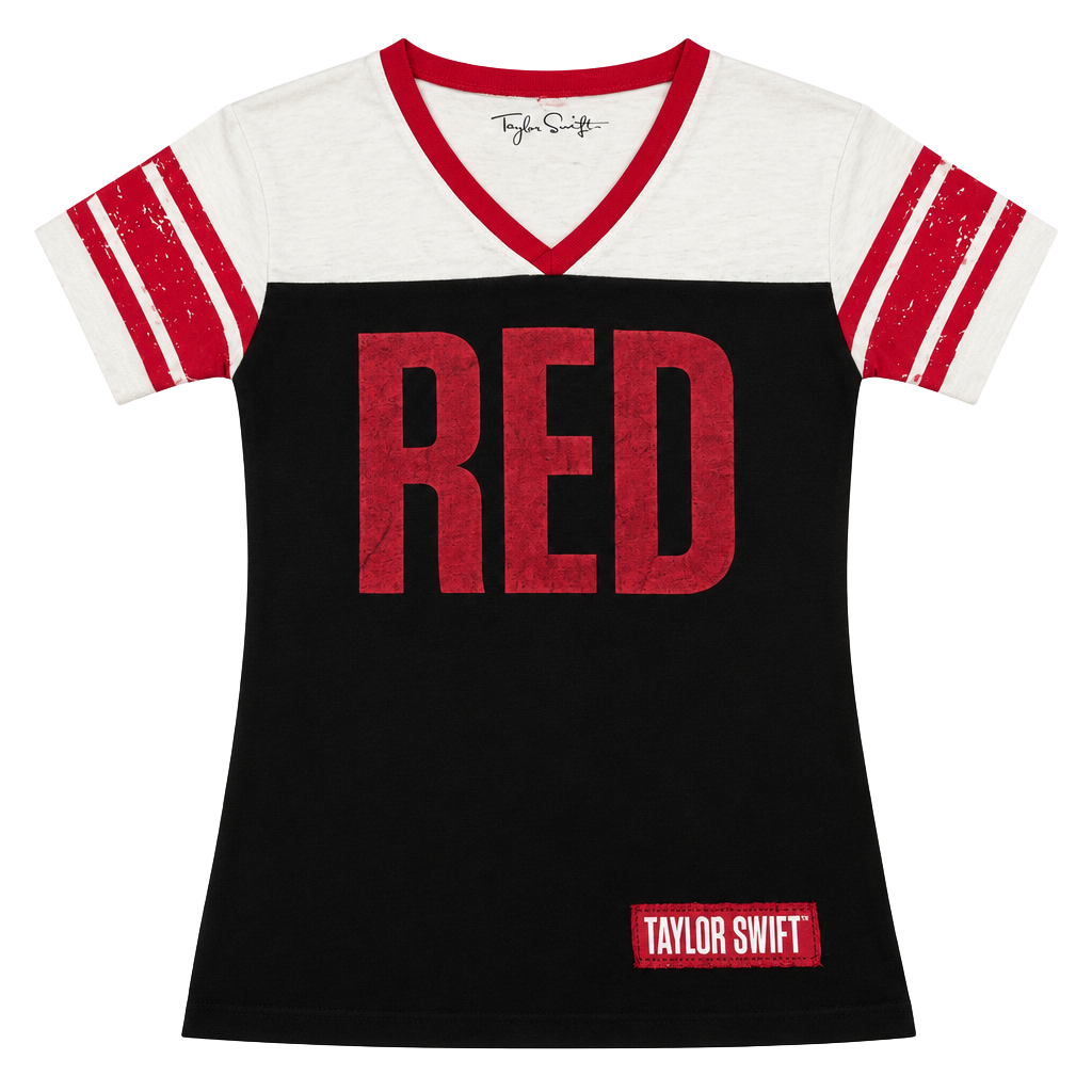 Taylor Swift Red Tour Jersey T-Shirt Size M Black White Red 13 1
