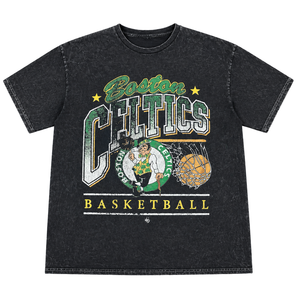 47 Brand Boston Celtics Vintage Tubular T-Shirt Size L Black 1