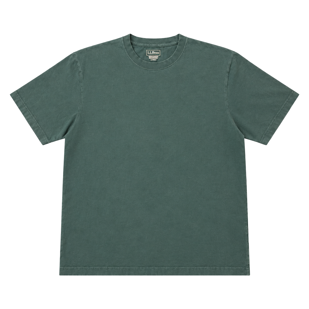 L.L. Bean Traditional Fit T-Shirt Size L Reg Green Cotton 1