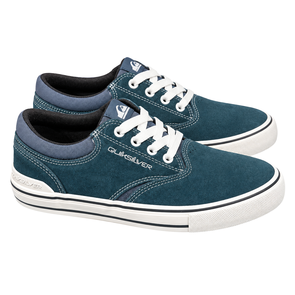 Quiksilver Aerial Shoes Size 8 Blue Leather Skate Sneakers New 1