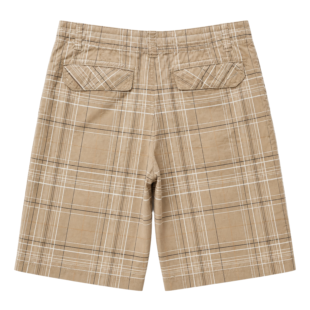 Nike The Athletic Dept Vintage Brown Plaid Cargo Shorts Men Size L 1