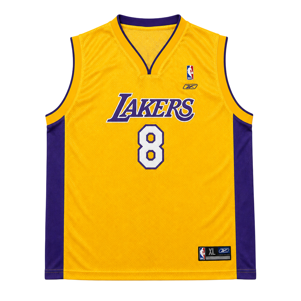 Reebok LA Lakers Kobe Bryant #8 Jersey XL Yellow 1