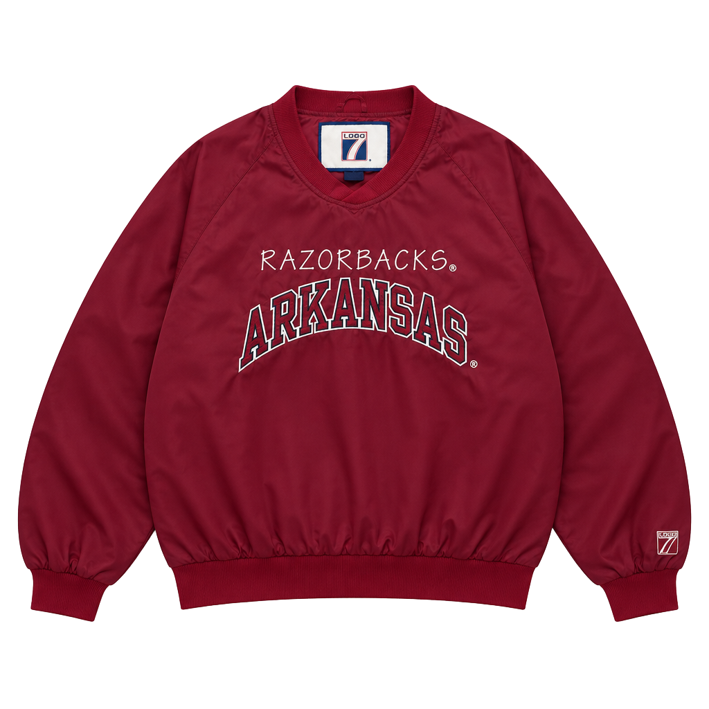 Logo 7 Arkansas Razorbacks Pullover Windbreaker Jacket Maroon 1